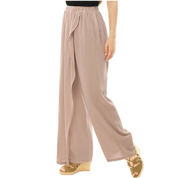 Harem Genie Asymmetric Sheer Skirt Overlay Pants - Picture 4 of 6
